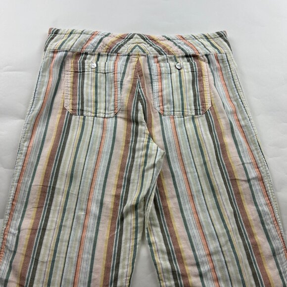 Sundance Neutral Striped Cotton Wide Leg Lounge Pant M - Picture 5 of 5